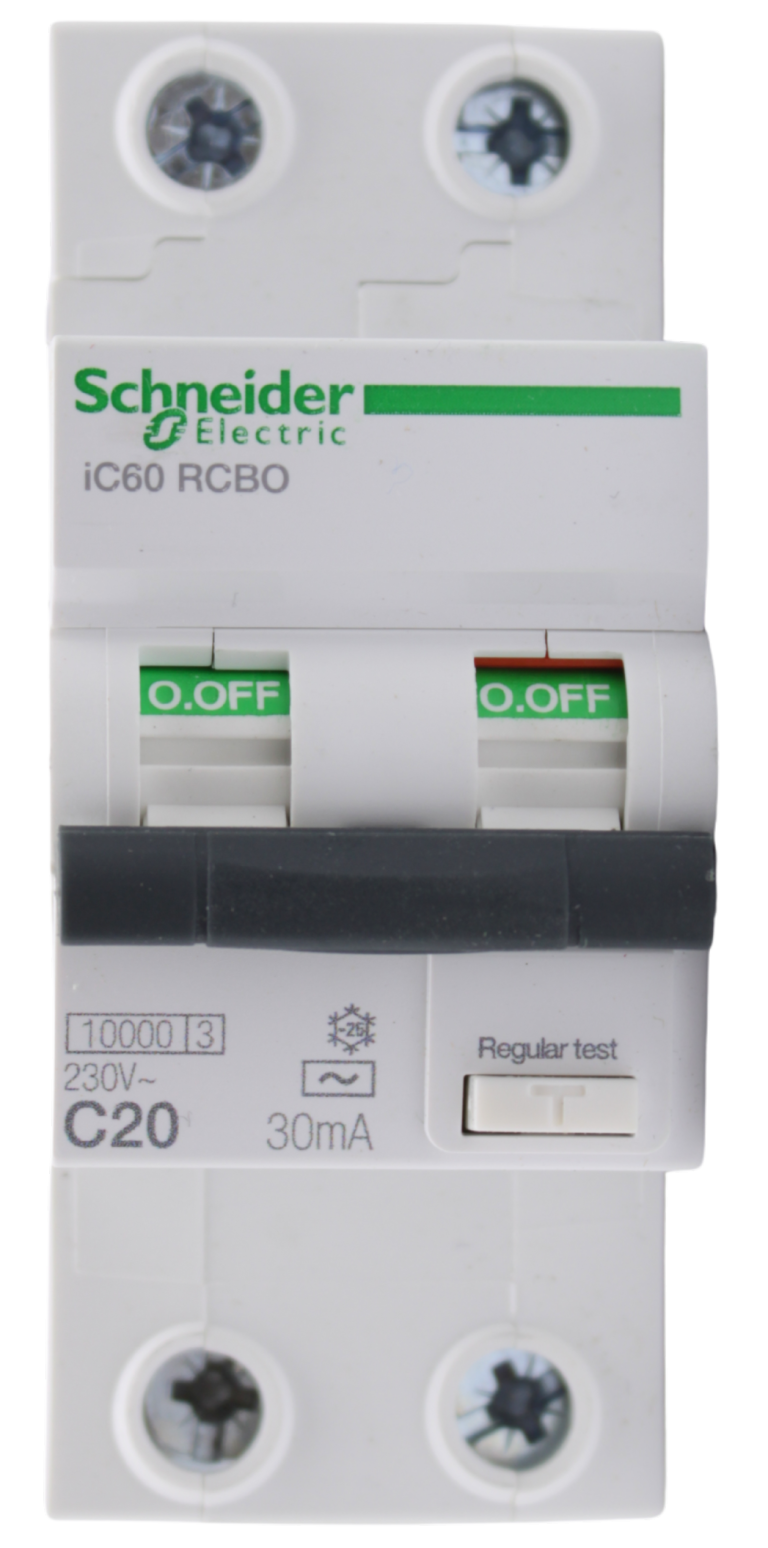 A9D07220- Acti9 iC60 RCBO – disjoncteur differentiel – 2P – 20A – 30mA – C – 10kA – type AC