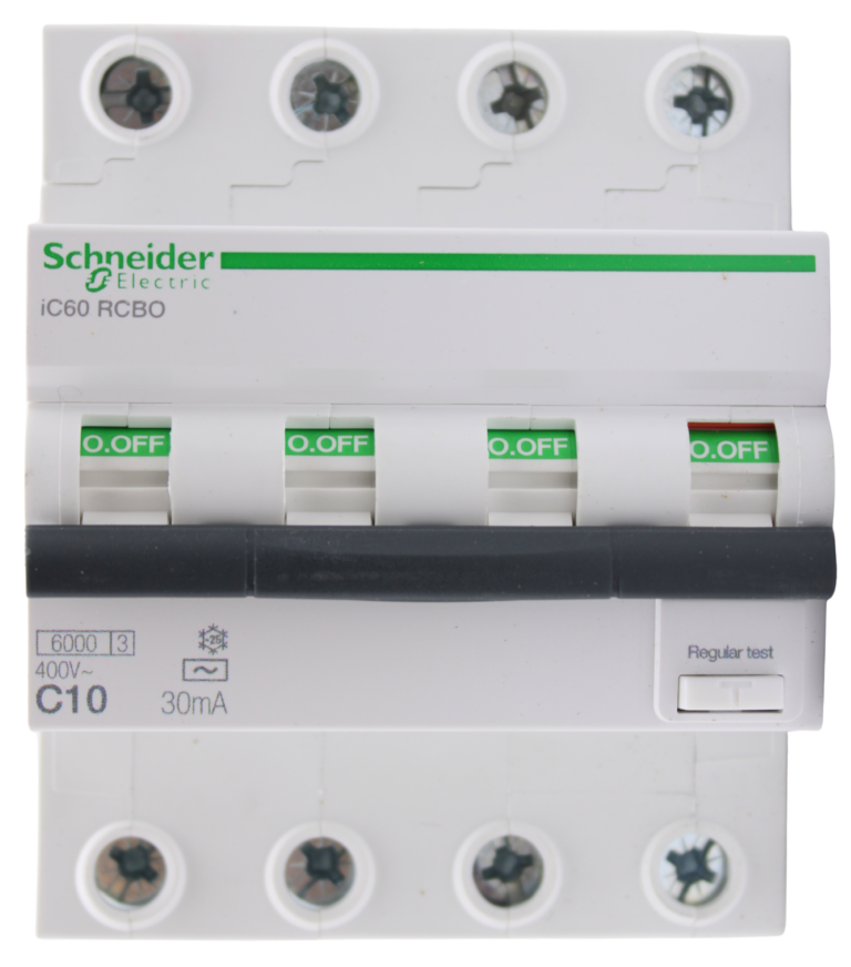 A9D57410- Acti9 iC60 RCBO – disjoncteur differentiel – 4P – 10A – 30mA – C – 6kA – type AC
