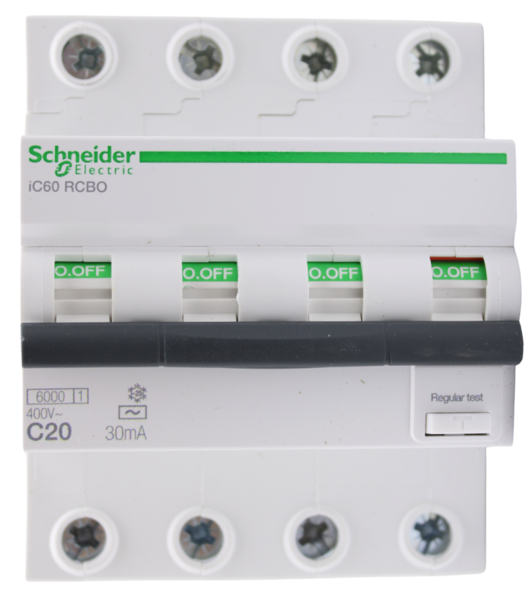 A9D57420- Acti9 iC60 RCBO – disjoncteur differentiel – 4P – 20A – 30mA – C – 6kA – type AC