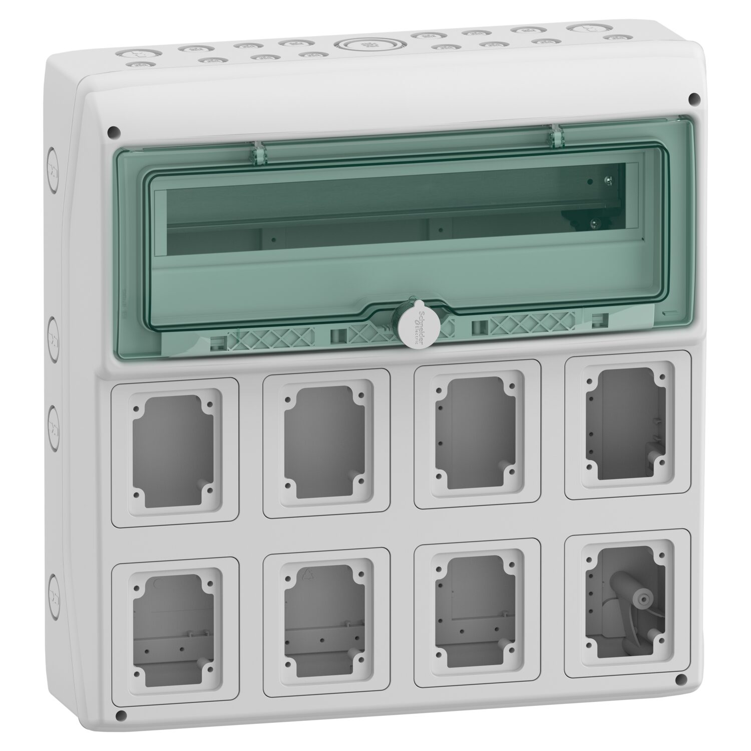 Mureva coffret pour prises IEC 448x460mm 18+1 Modules x 8 Ouvertures 9