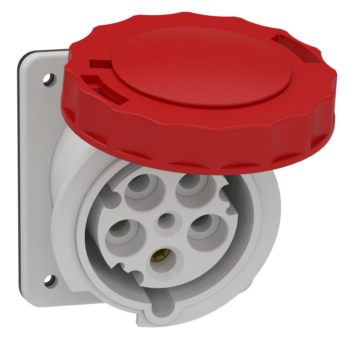 PratiKa - socle de prise industrielle - CEE 63A 5P 380V 6U - inclinée