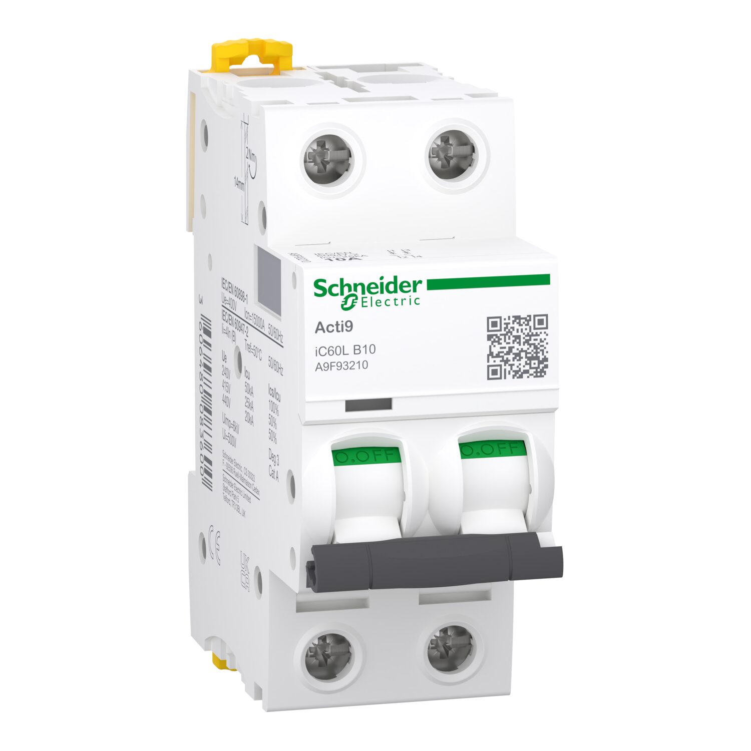 Acti9, iC60L disjoncteur 2P 10A courbe B