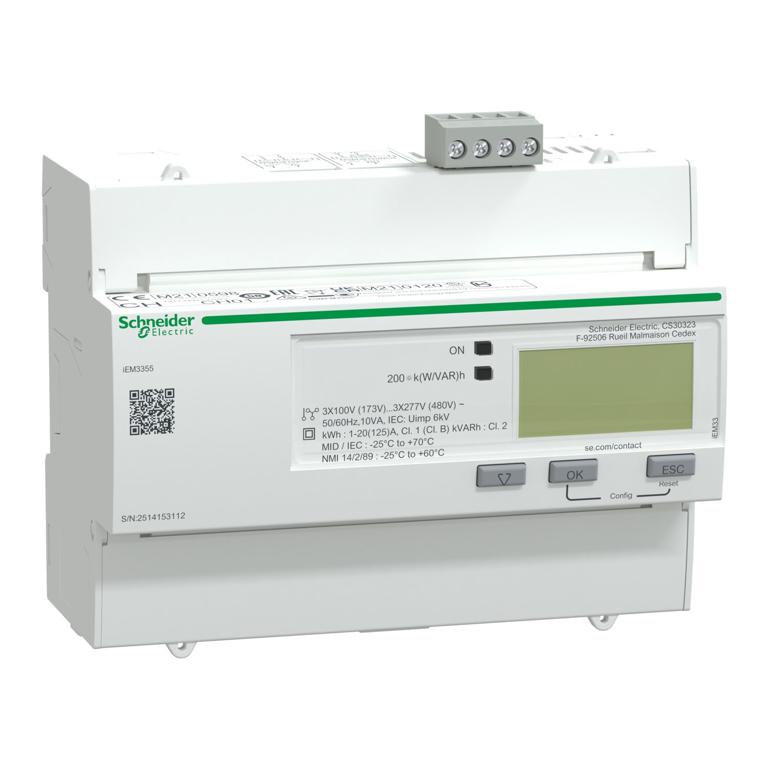 A9 iEM - Cptd'Enrtri - 125A - multitarif - alarmekW - Modbus - MID