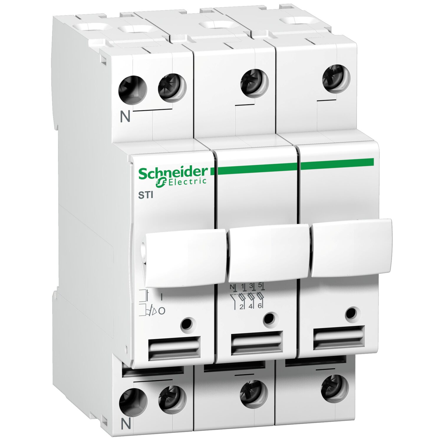 A9 STI - modul fusible à tiroir - 3P+N - 25A - pour fusible 10.3x38mm