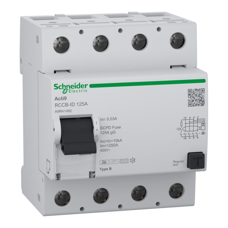 Acti9 RCCB-ID – interrupteur différentiel – 4P – 125A Type B- 30mA