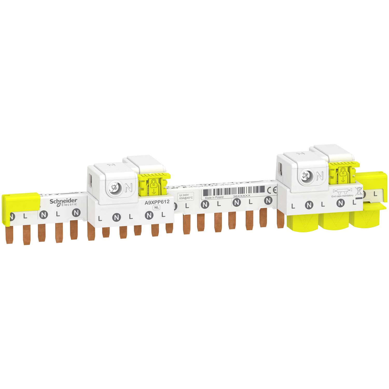 Acti9 iDT40 - peigne avec connecteur - 1P+N - 12 modules de 18mm - 63A