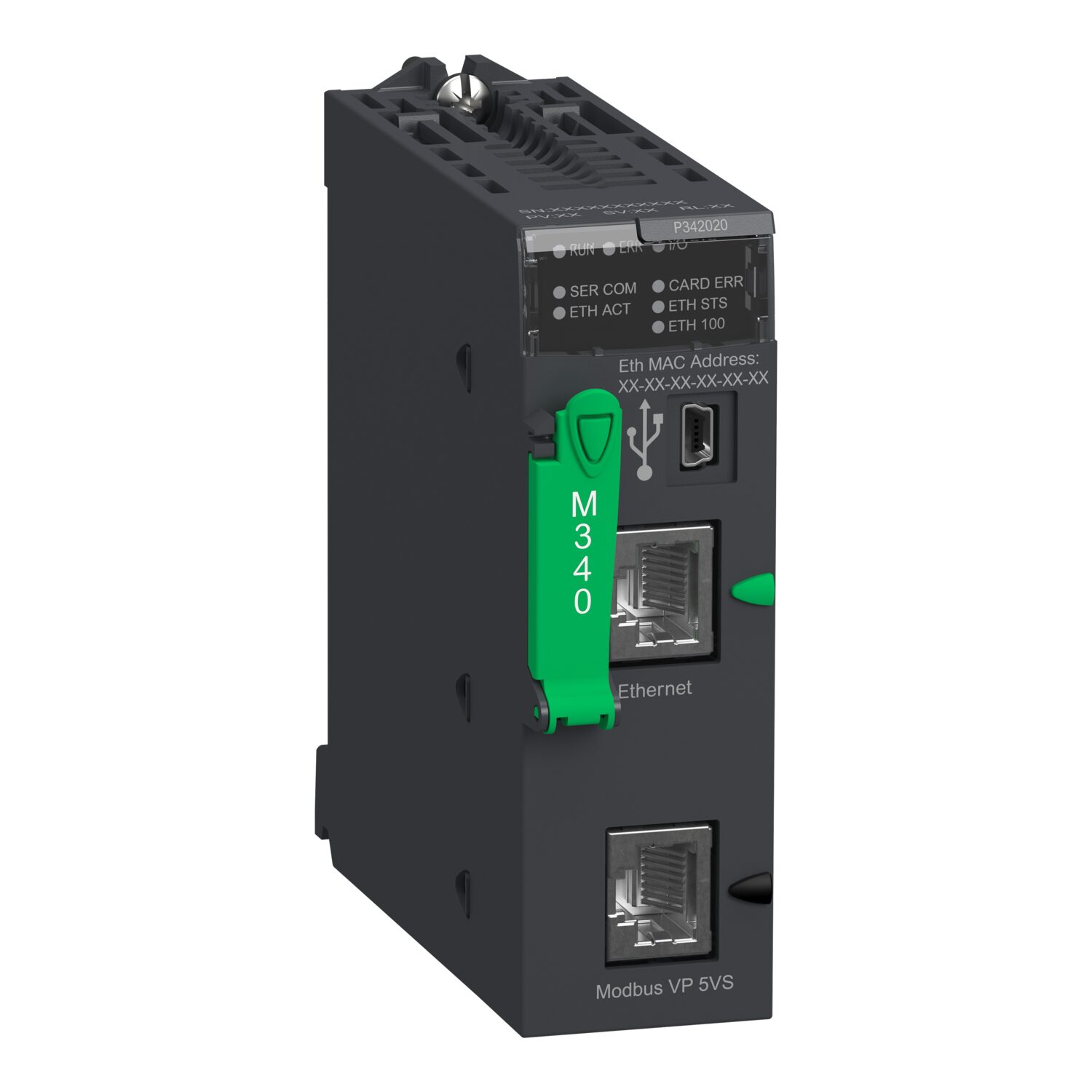 Modicon M340 - processeur - 1024 E/S TOR 256 E/S ANA - 1Modbus - 1Ethe