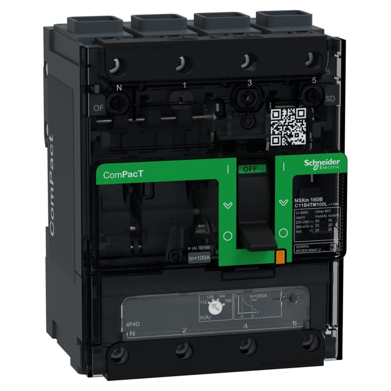 ComPacT NSXmB – disjoncteur – TM-D 100A – 4P4D – 25kA – borne EverLink