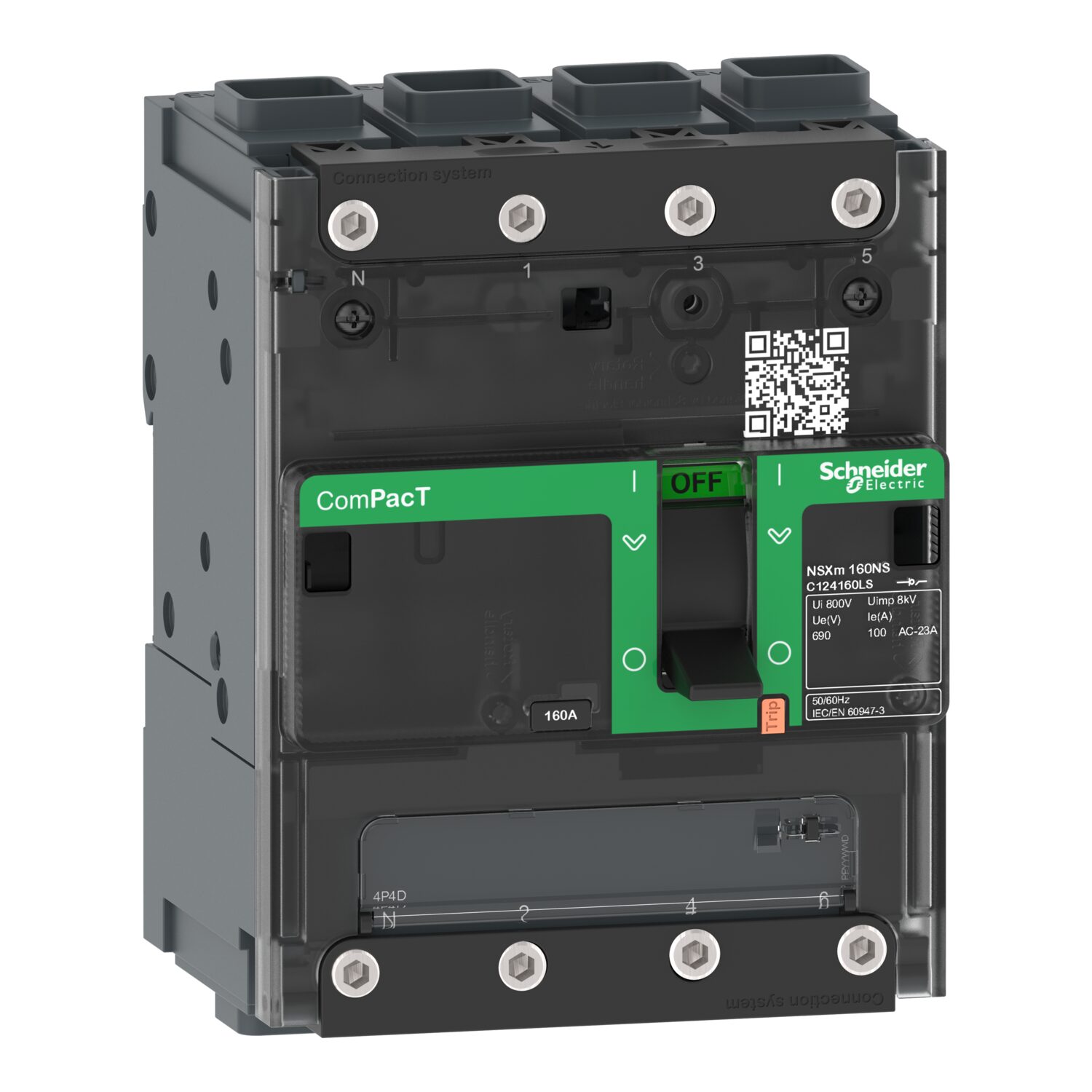 ComPacT NSXmNA - interrupteur-sectionneur - 160A - 4P - borne EverLink