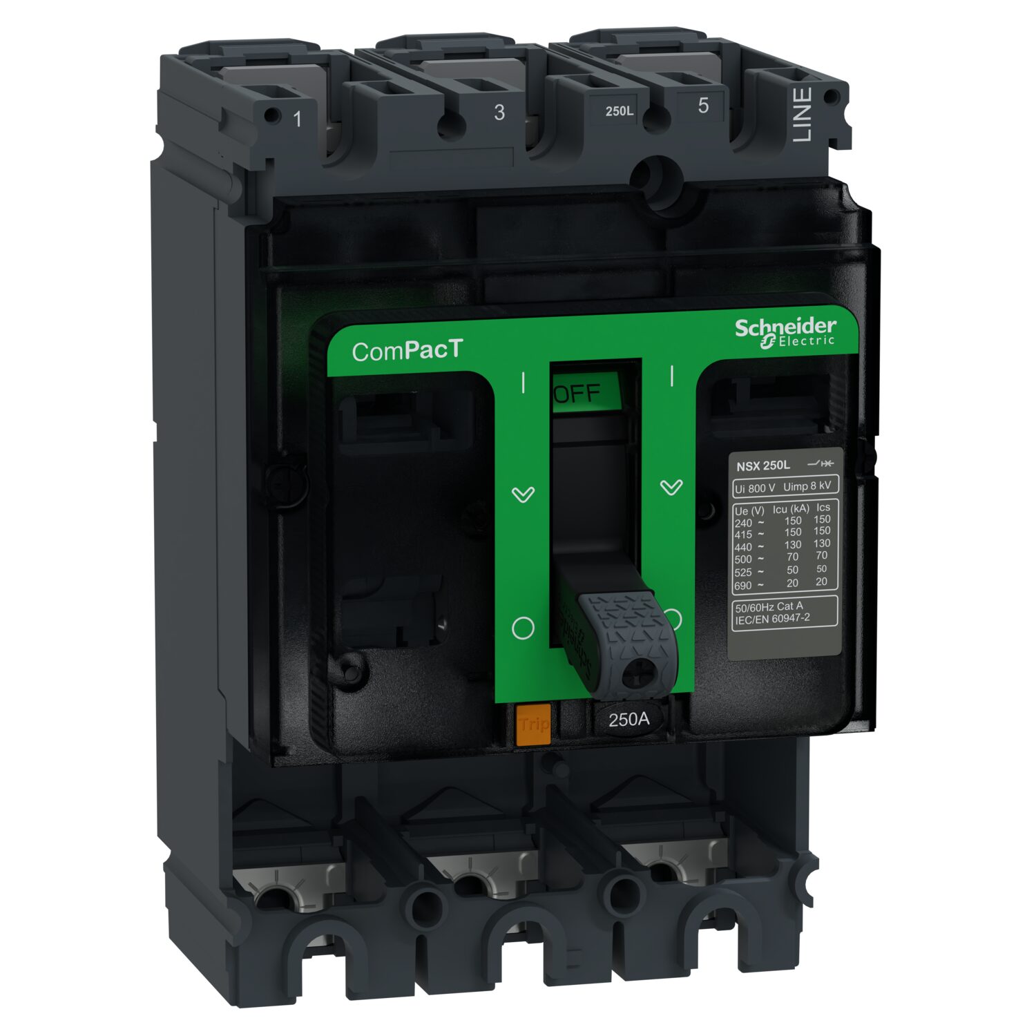 ComPacT NSX160F - bloc de coupure sans décl - 160A - 3P - 36kA - fixe