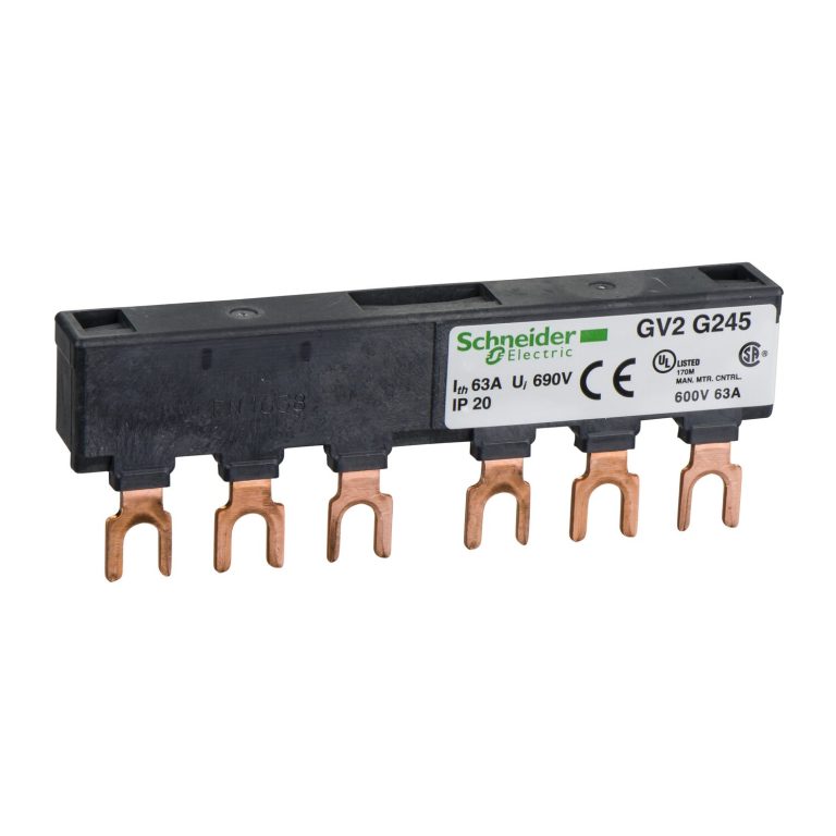 TeSys GV – jeu de barre tripolaire – 63A – 2 dérivations – pas 45 mm