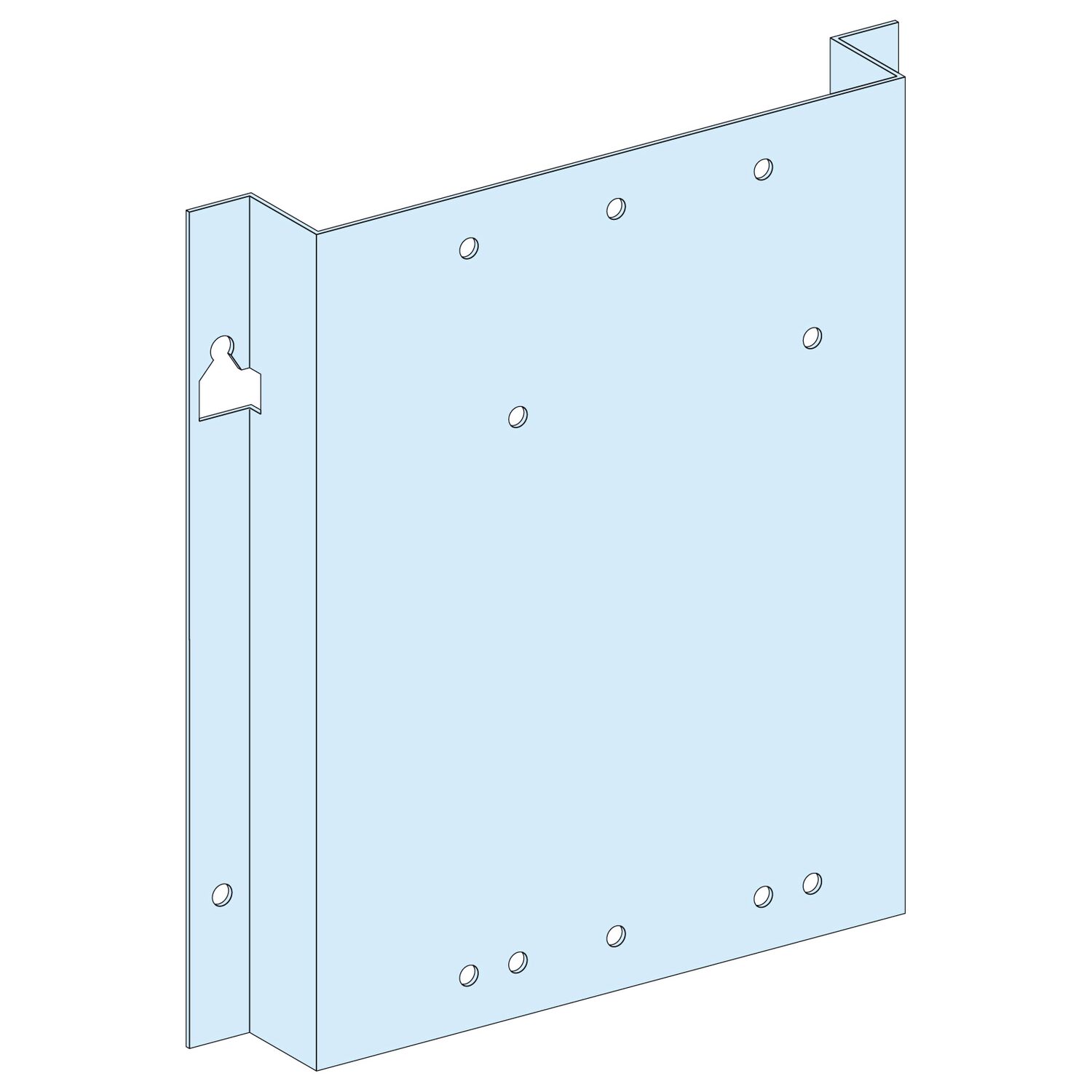 PrismaSeT G Active - Platine gaine-NSX-INV630 vert.-fixe-Cde manet-L=300-RAL9003
