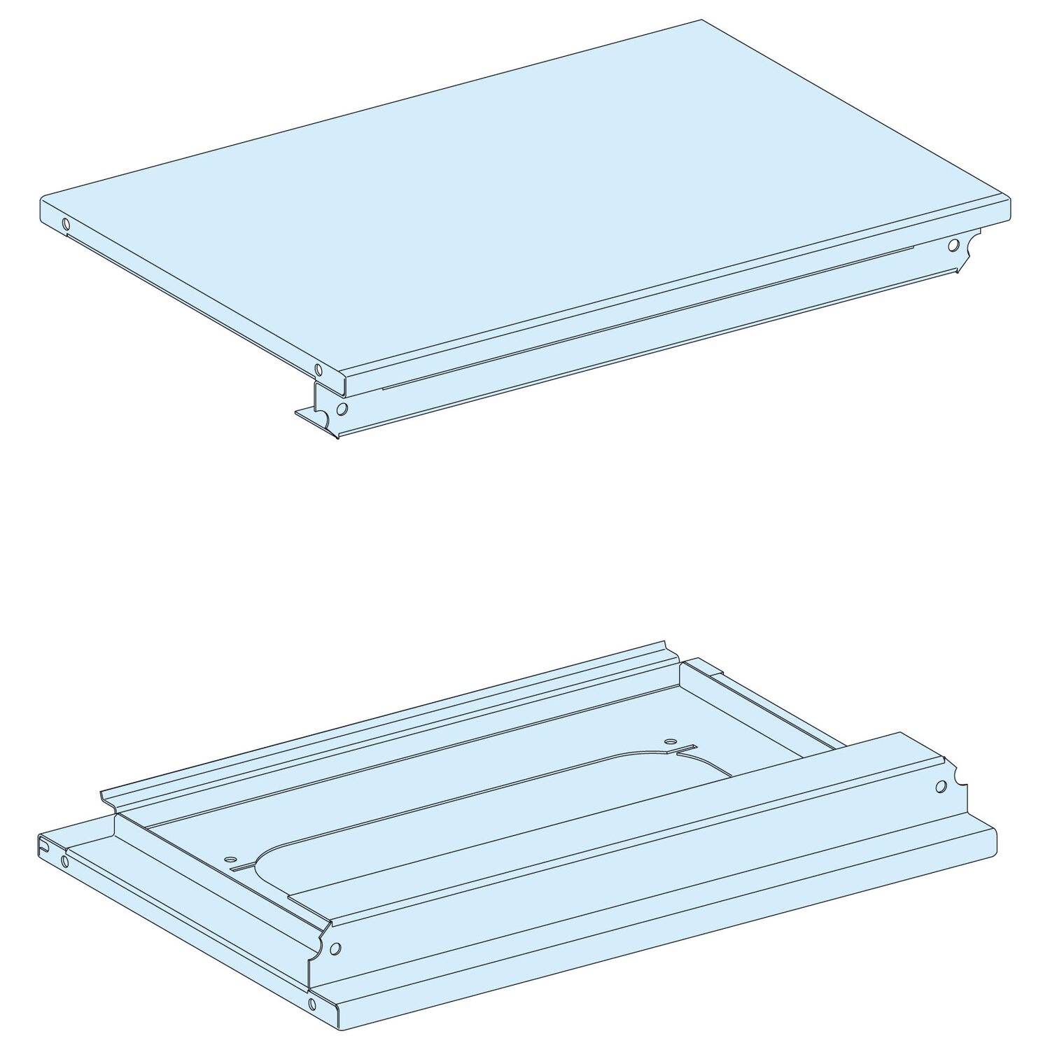 PrismaSeT G Active - Plaques haute et basse extension - L600 - IP55 - RAL9003