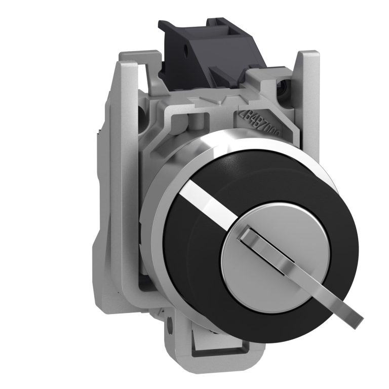 Hmy XB4 – bouton à clé 455 – Ø22 – 2 pos fix – retr GD – 1F-vis étrier