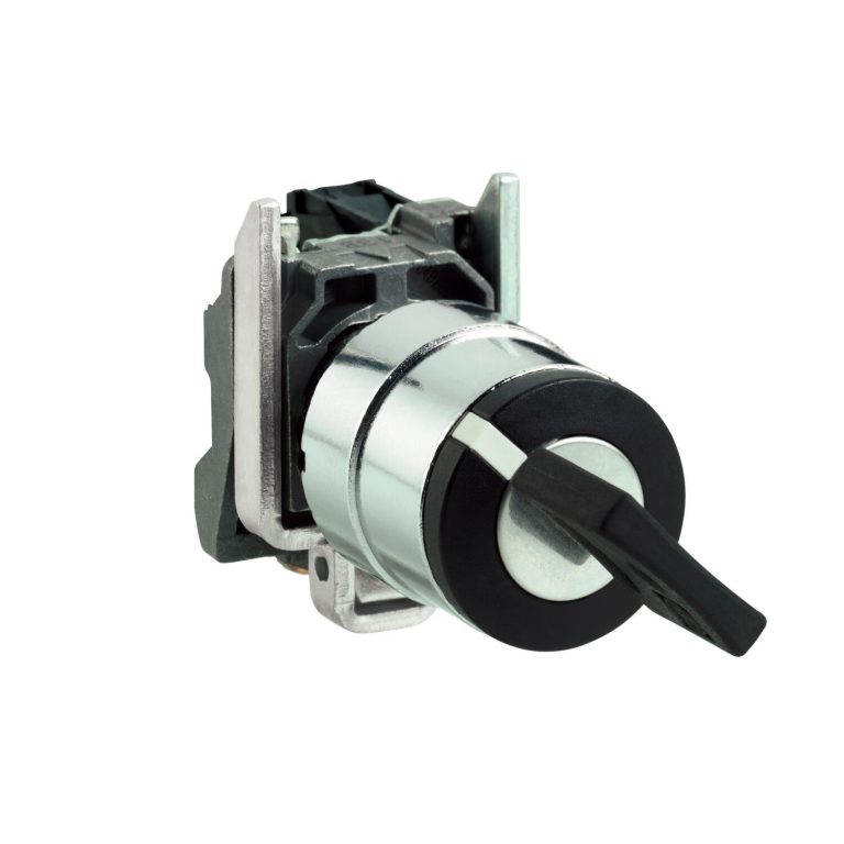 Hmy XB4 – bouton à clé 455 – Ø22 – 2 pos à rap. – retr G-1F-vis étrier