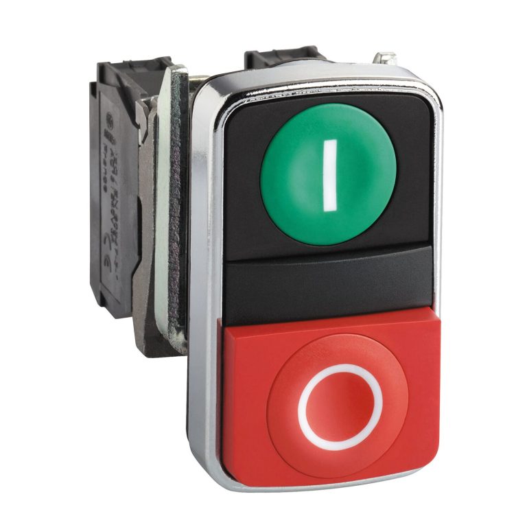 Hmy bt-pous Ø22 double touche,ressort de rappel vert+rouge IP66, IP69K