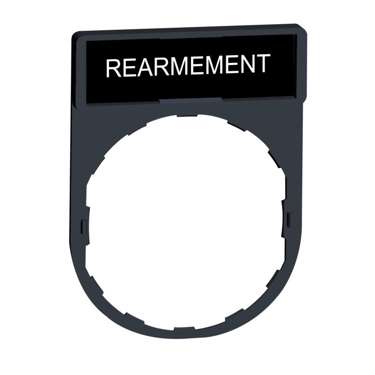 Hmy – porte-étiquette 30×40 + étiquette &lsquo;REARMEMENT&rsquo; 8×27 – blanc/no