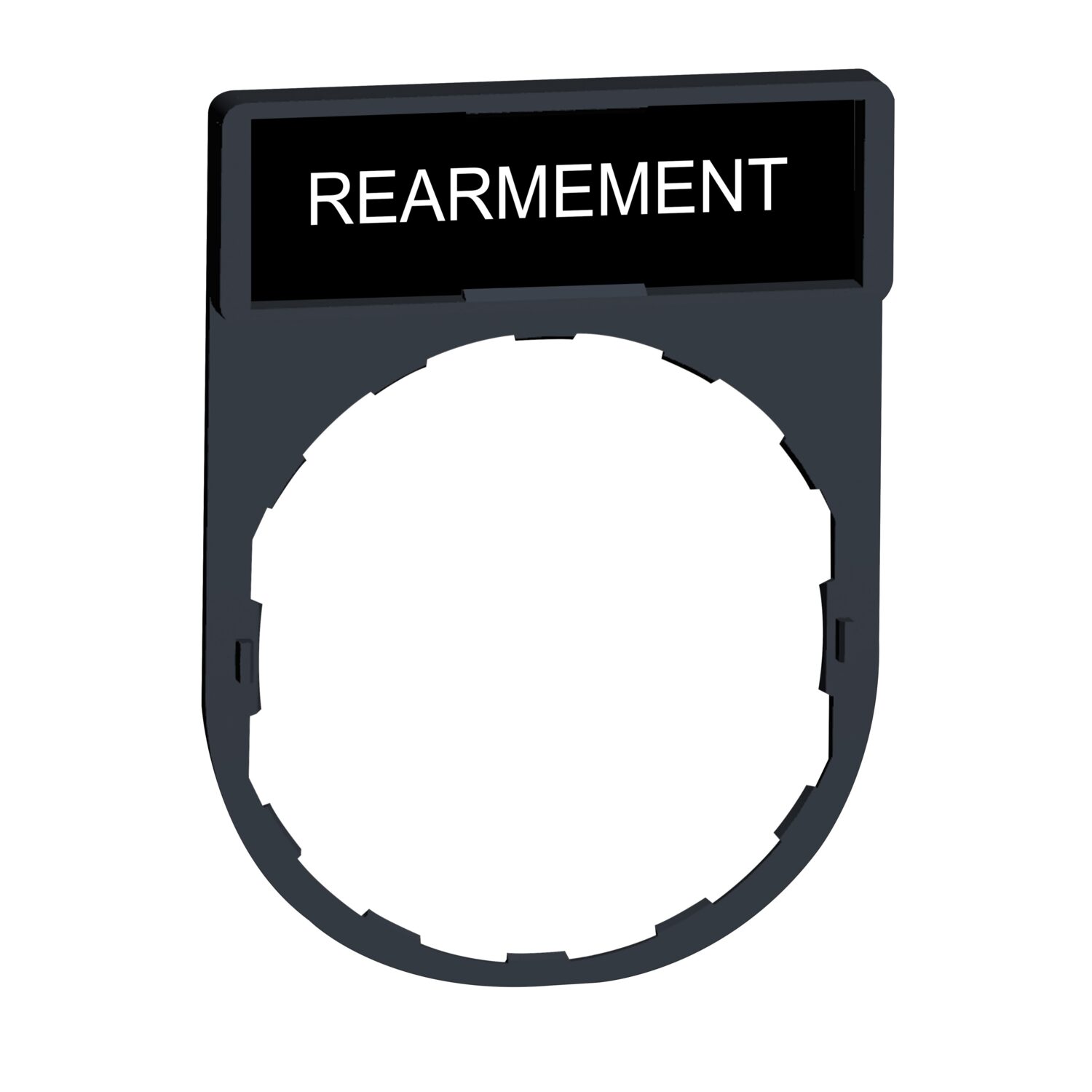 Hmy - porte-étiquette 30x40 + étiquette 'REARMEMENT' 8x27 - blanc/no