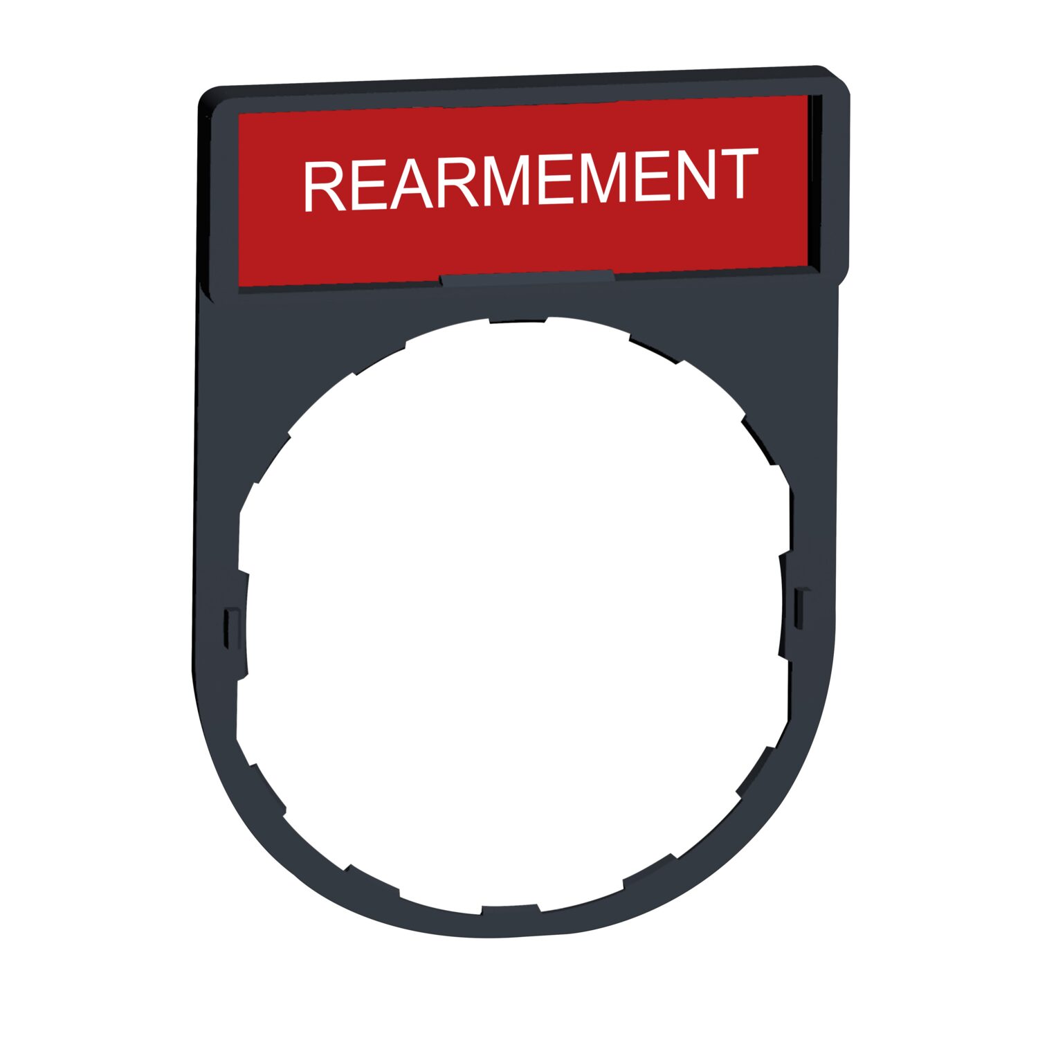 Hmy- porte-étiquette 30x40 + étiquette 'REARMEMENT' 8x27 - blanc/rou